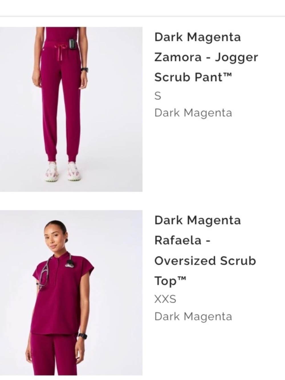 Figs Dark Magenta Set